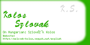 kolos szlovak business card